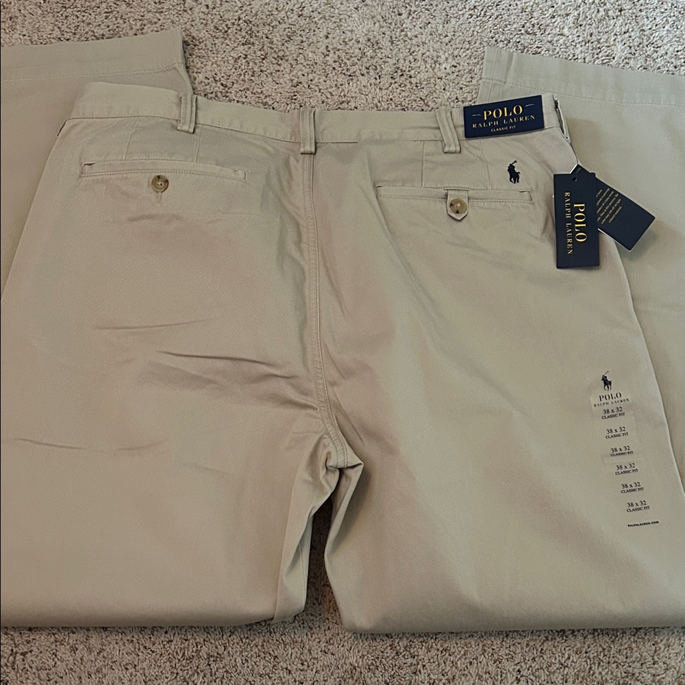 Polo by Ralph Lauren Men's Khaki Chinos NWT Classic Fit W38 L32 Coin Pocket - Picture 11 of 11